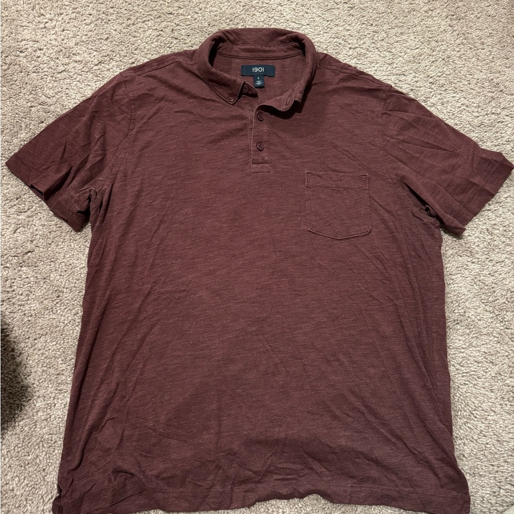 Burgundy 1901 polo size L